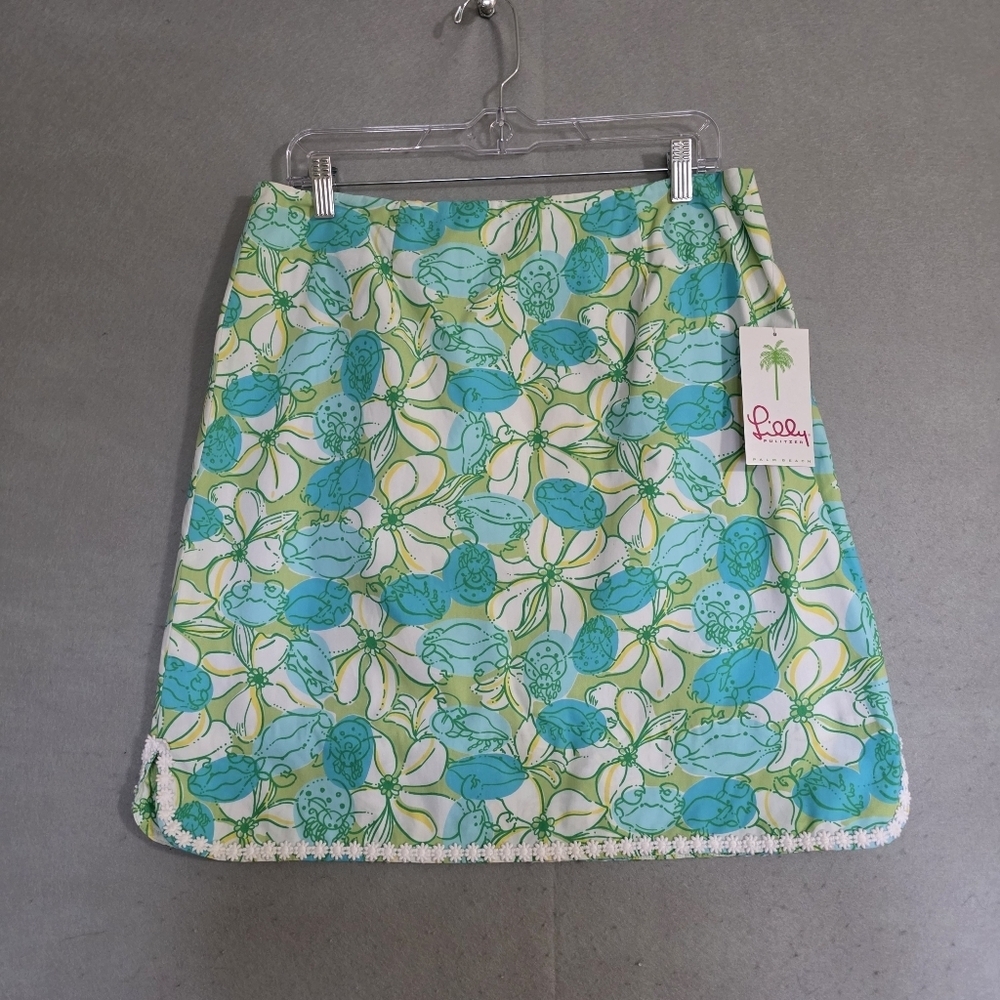 NWT Vtg Lilly Pulitzer Womens Crabcake Floral Lined Skirt Size 10